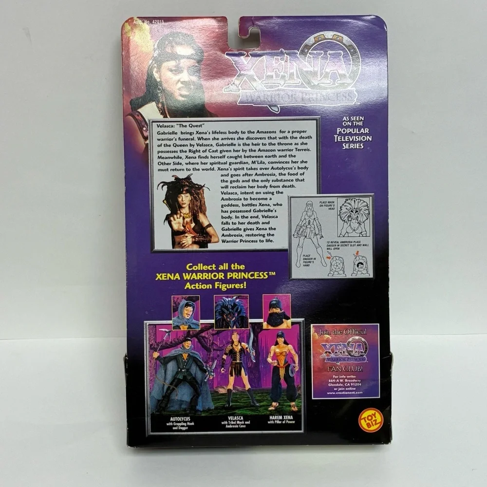 Xena Warrior Princess Action Figure: Velasca with Tribal Mask & Ambrosia Cave